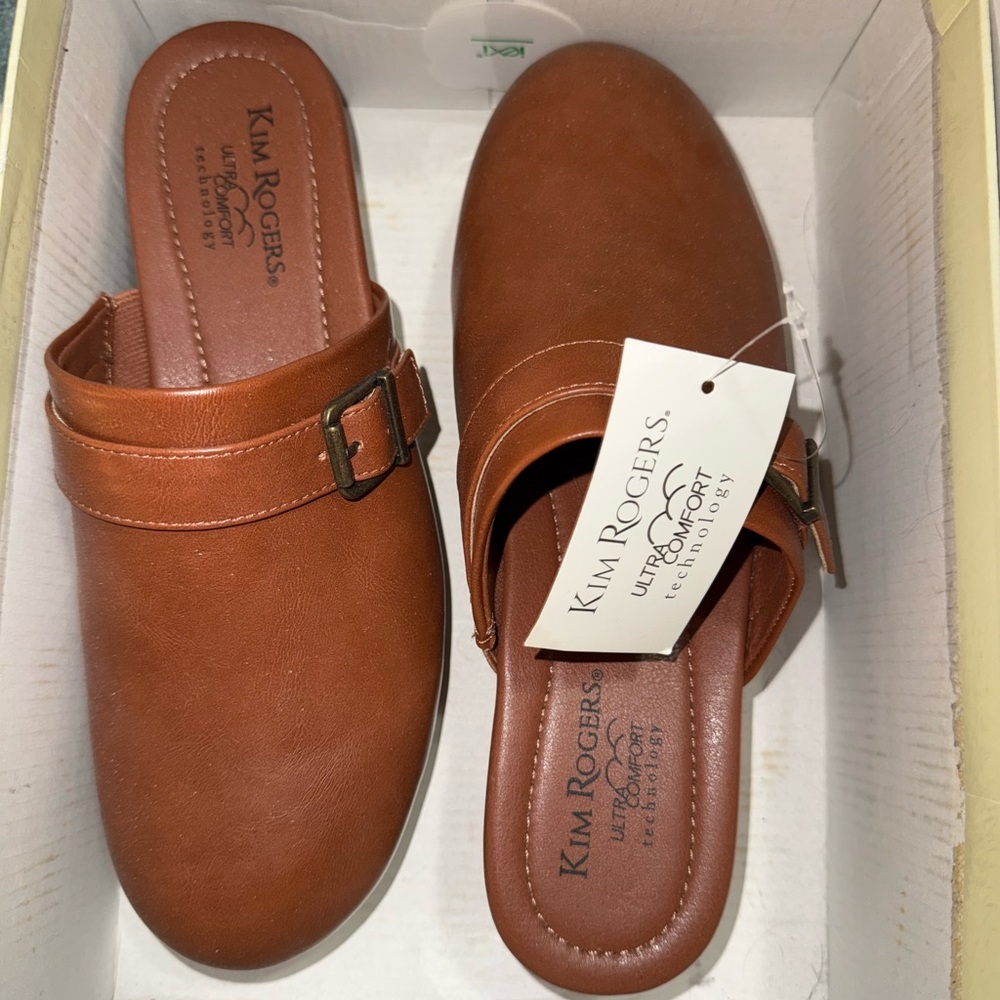 NWT Kim Rogers brown clogs w/ ultra comfort technology size 9